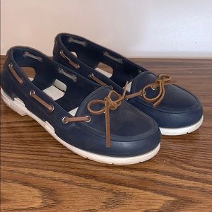 Women’s Crocs Blue Beach Line Boat Shoe